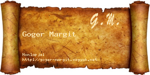 Goger Margit névjegykártya